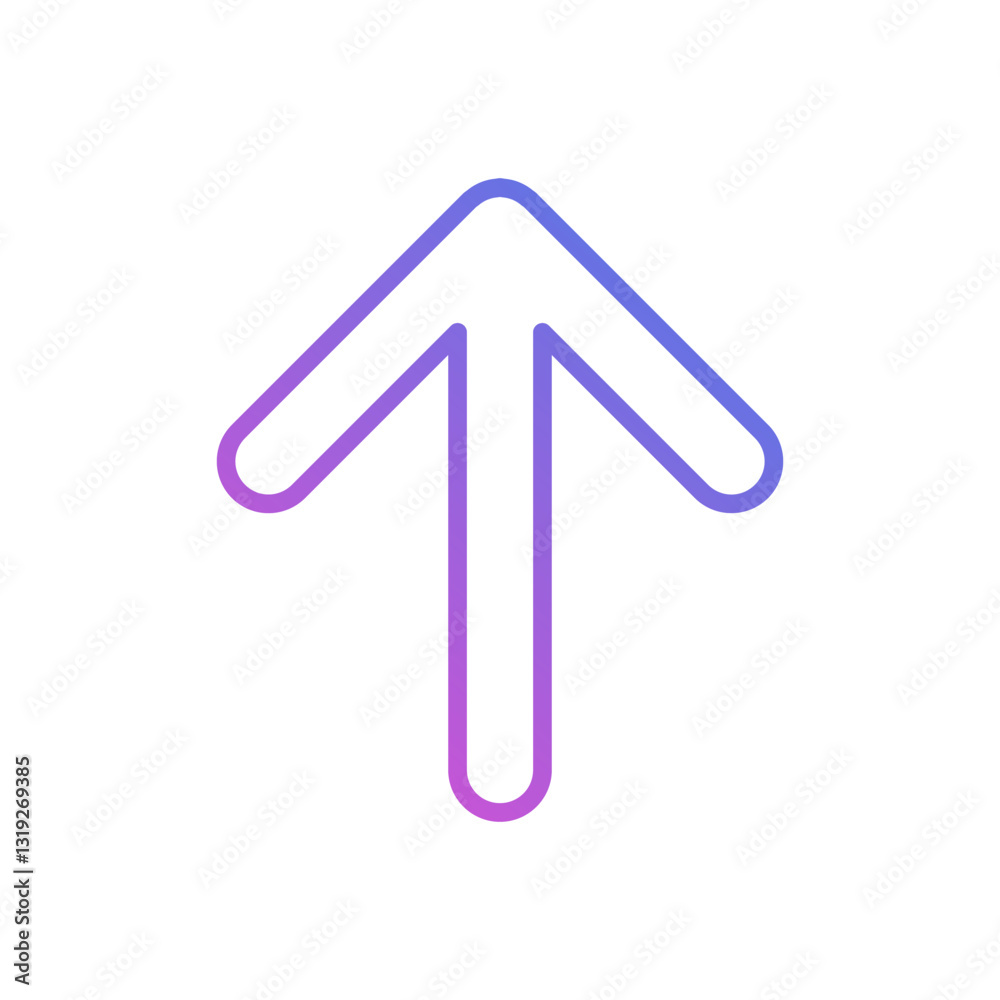 Upward arrow vector icon for website, flat design symbol. Upward arrow vector icon for website, flat design symbol.