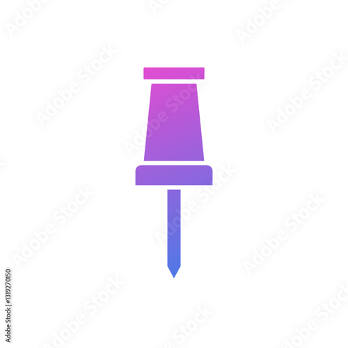 Paper pin vector icon, flat design symbol.