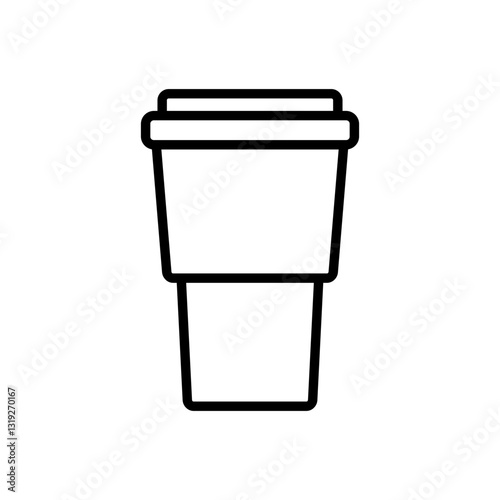Vector icon of coffee cup, water bottle flat design symbol.