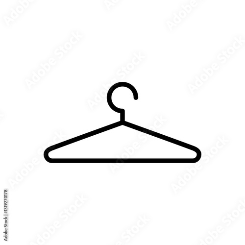 Vector icon of clothes hanger, flat design symbol.