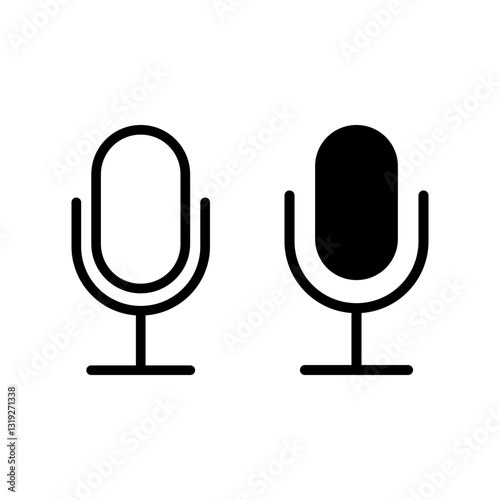 Microphone vector icon, flat design sound record symbol.