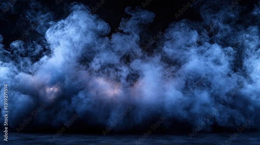 Fototapeta premium Dramatic smoke effect on dark background