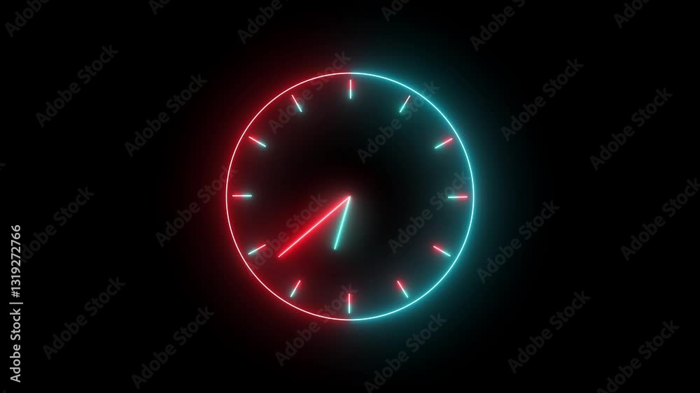 abstract glowing neon clock icon animation background 4k abstract glowing neon clock icon animation background 4k