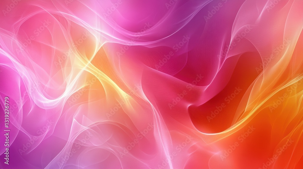 Obraz premium Abstract Colorful Flowing Background with Glowing Pink and Orange Waves