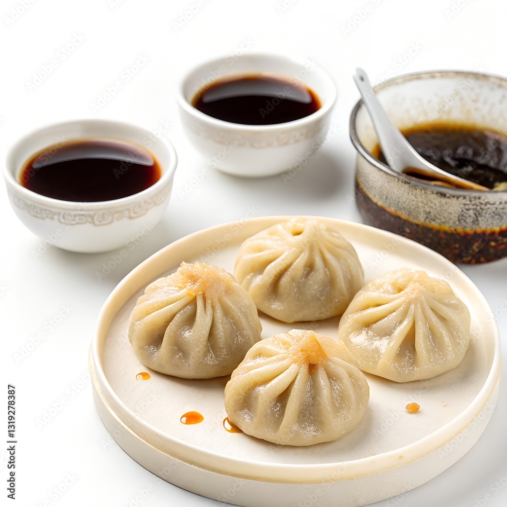 Dumpling food white background xiaolongbao. Dumpling food white background xiaolongbao.