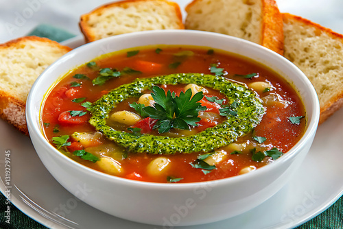  pesto minestrone soup photo