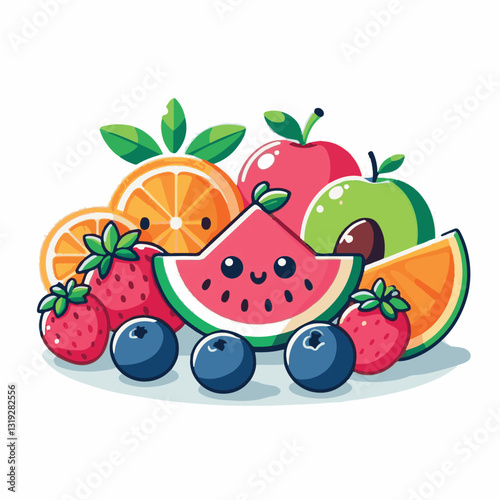 fruit, fresh, food, juicy, illustration, lemon, summer, organic, healthy, background, berry, orange, vector, citrus, vegetarian, sweet, diet, apple, banana, vegan, dessert, vitamin, nutrition, tropica