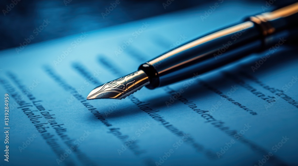 Fototapeta premium Pen poised over legal document