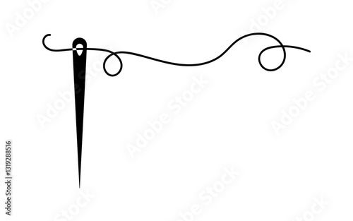 Needle icon. Vector sewing needle illustration.