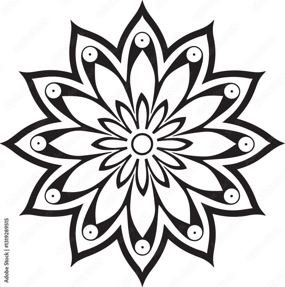 Fototapeta premium High-Resolution Peacock Silhouette Mandala Vector Design