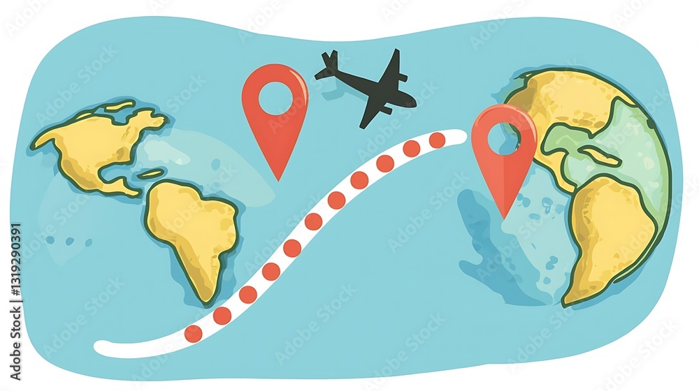 Obraz premium Global Flight Path