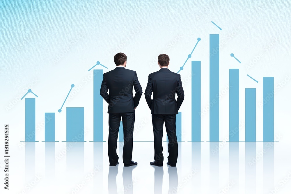 Fototapeta premium Business Managers Analyzing Team Growth Metrics with Graphs in Professional Environment