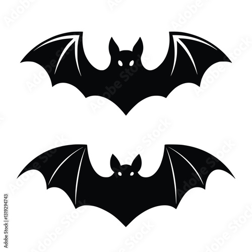 Flying Bat Silhouette Vector - Halloween, Gothic, Spooky Clipart