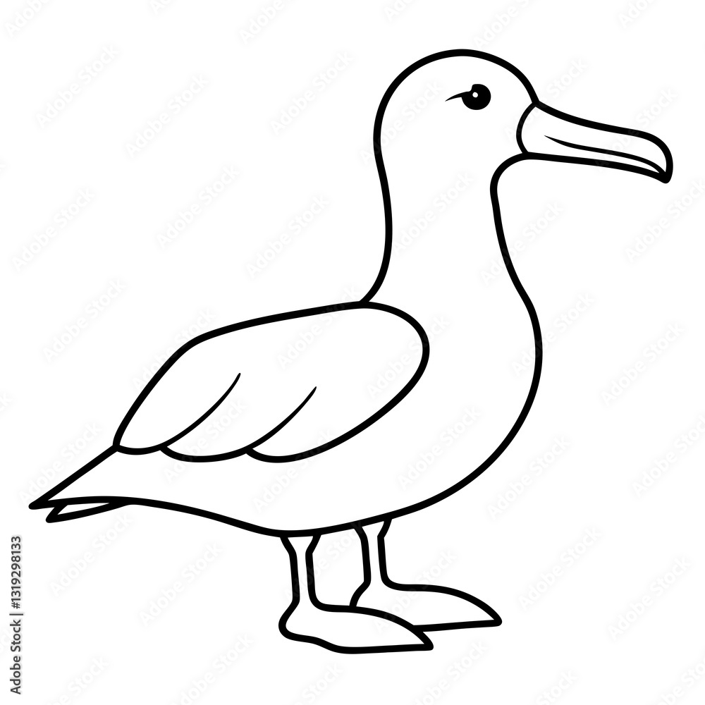 Elegant Albatross Single Line Vector Illustration Elegant Albatross Single Line Vector Illustration