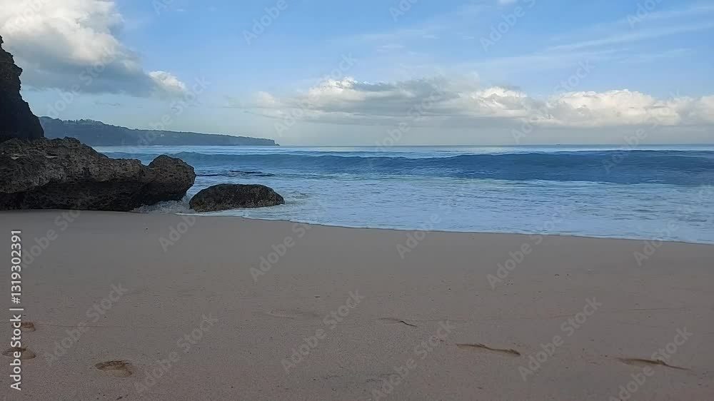 Enjoying the ocean view of Dreamland beach, Bali. Enjoying the ocean view of Dreamland beach, Bali.