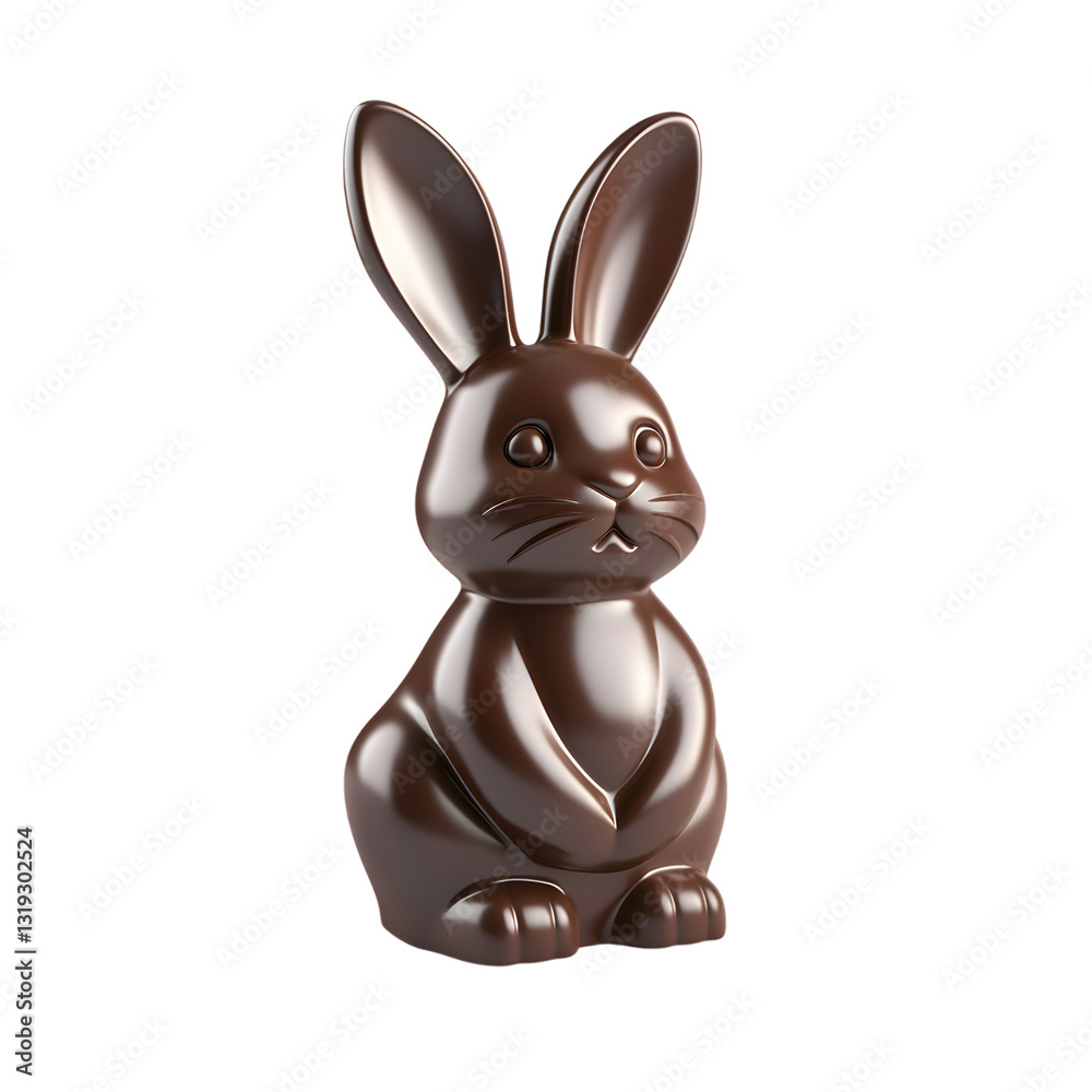 Obraz premium chocolate bunny isolated on transparent background