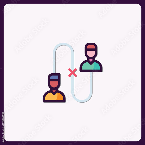 Illustrative Icon for Obstacles in Collaboration and Interpersonal Dynamics