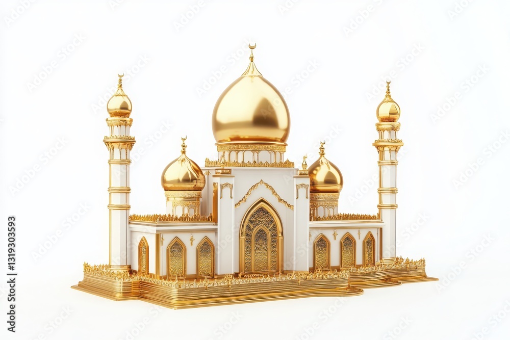 Eid Zakat with symbolic donation and charity elements isolated on white background Eid Zakat with symbolic donation and charity elements isolated on white background
