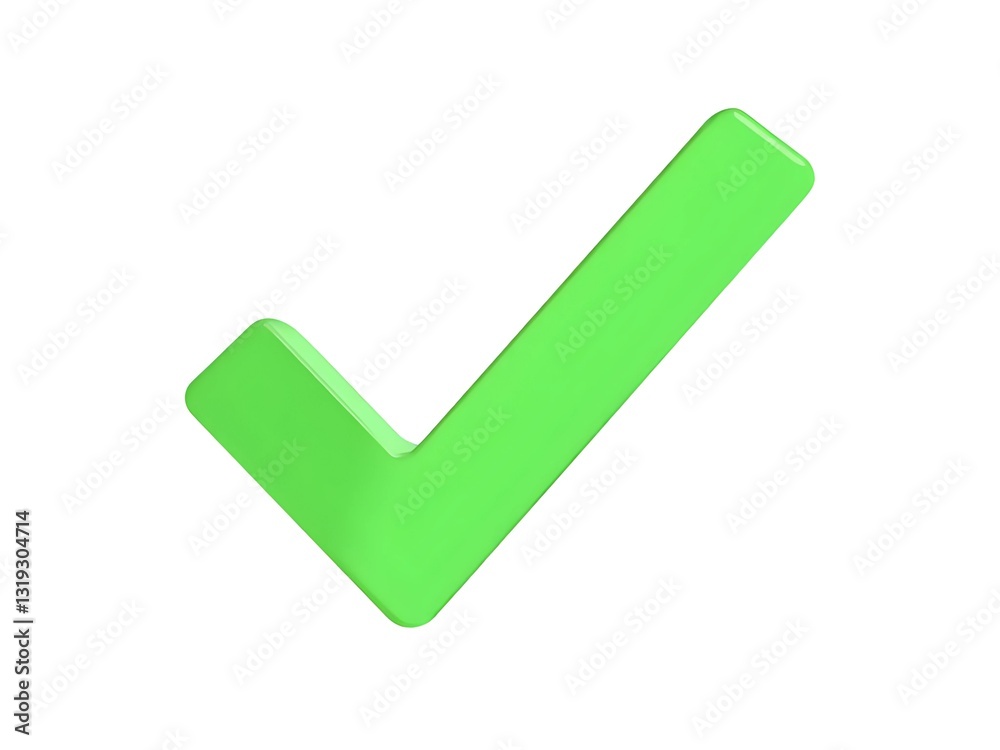 Green check mark icon on white background, green tick mark symbol Green check mark icon on white background, green tick mark symbol