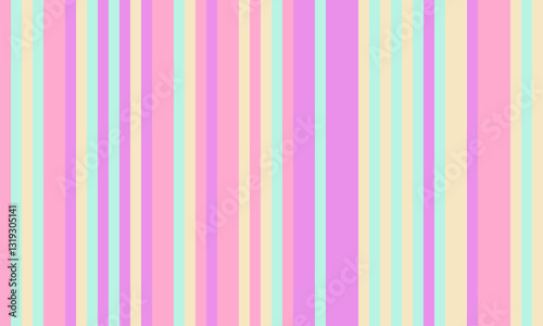 Pattern of vertical stripes, colorful thin and thick lines. Irregular stripe background, vector seamless texture. Abstract striped geometric design in bright colors.