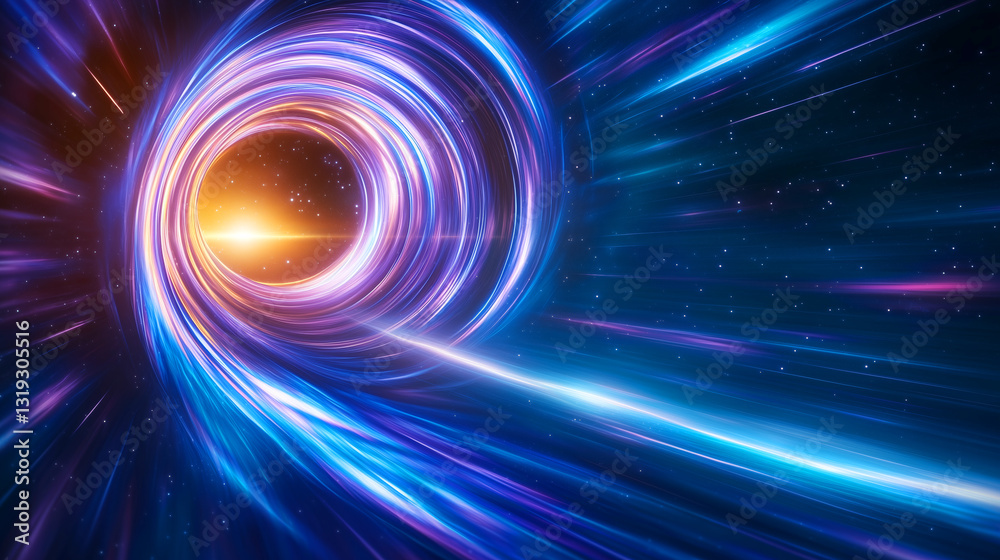 Bright light and swirling colors create a mesmerizing illusion of a cosmic vortex, suggesting the idea of travel through space and time in an expansive universe Bright light and swirling colors create a mesmerizing illusion of a cosmic vortex, suggesting the idea of travel through space and time in an expansive universe