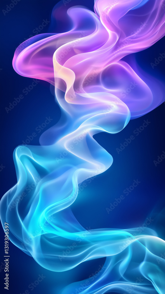 Colorful wisps of light swirl and twist in a fluid motion against a deep blue background, creating an enchanting visual experience that captivates the viewer Colorful wisps of light swirl and twist in a fluid motion against a deep blue background, creating an enchanting visual experience that captivates the viewer