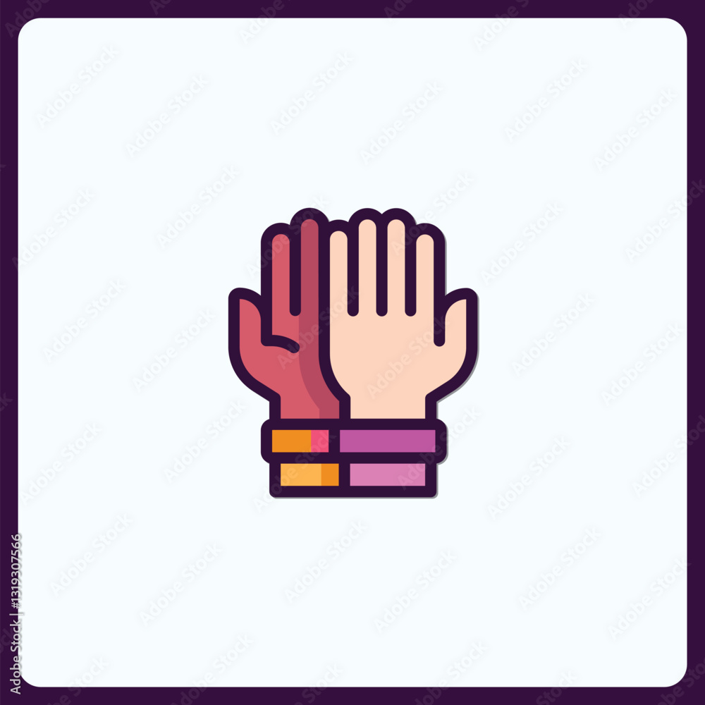 Unity icon representing collaboration and teamwork with diverse skin tones Unity icon representing collaboration and teamwork with diverse skin tones