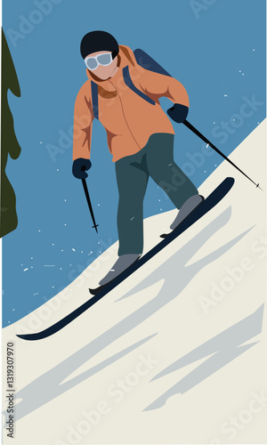  skier and snowboarder skiing on snow