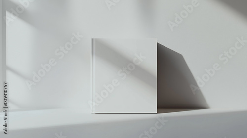 Wallpaper Mural Minimalist white square photo album standing against a wall with soft shadows Torontodigital.ca