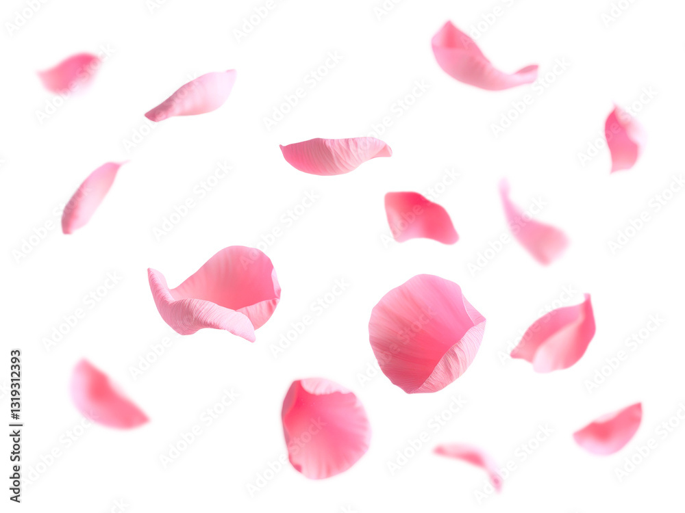 Falling Rose petal, isolated on transparent background Falling Rose petal, isolated on transparent background