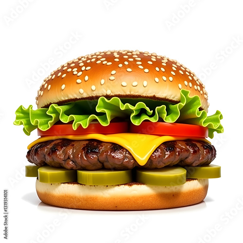 Delicious Cheeseburger with Fresh Ingredients
