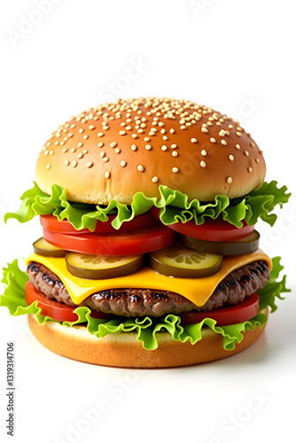 Delicious Cheeseburger with Fresh Ingredients