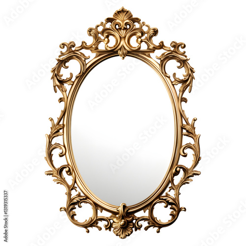 vintage mirror frame metal border icon