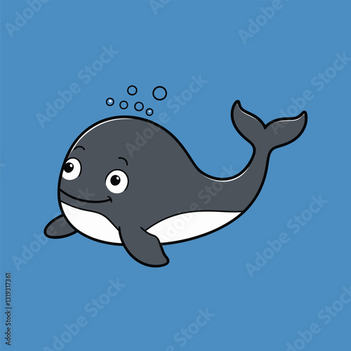  A charming vector picture of a drawn dolphin
