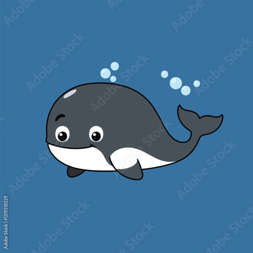  A charming vector picture of a drawn dolphin