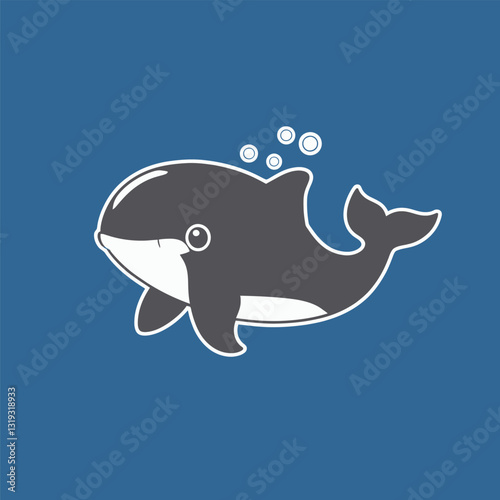  A charming vector picture of a drawn dolphin