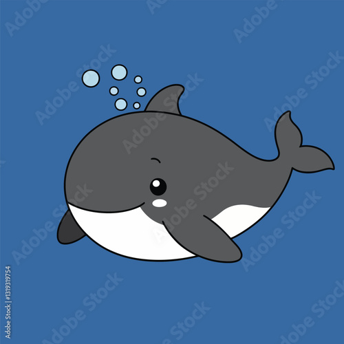  A charming vector picture of a drawn dolphin