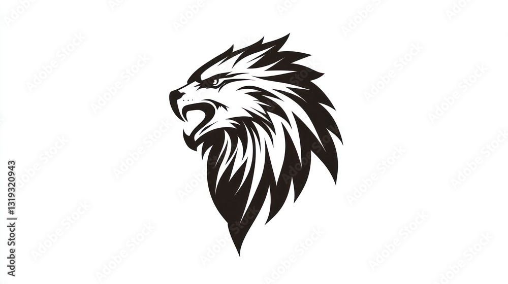 Fototapeta premium Graphic stylized animal head profile, logo potential