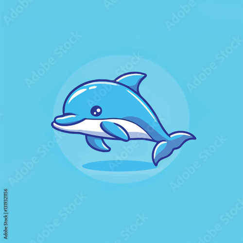  A charming vector picture of a drawn dolphin