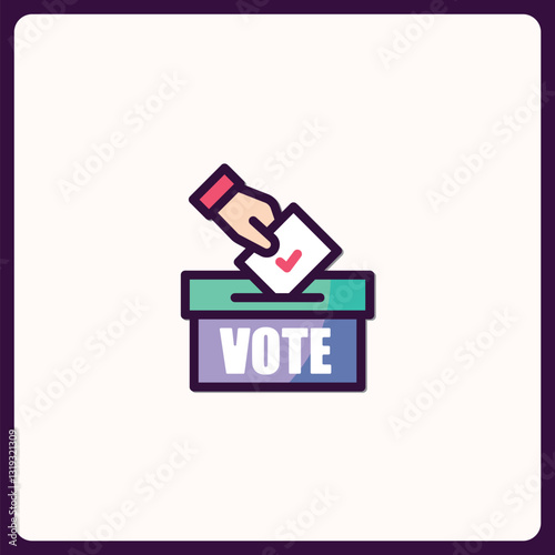 Abstract graphic representation of voting act illustration for democracy design