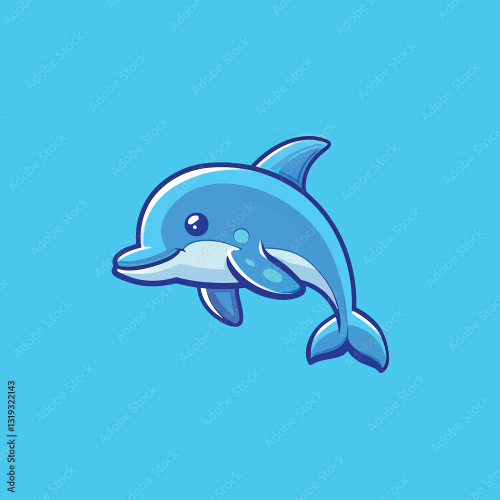 A charming vector picture of a drawn dolphin A charming vector picture of a drawn dolphin