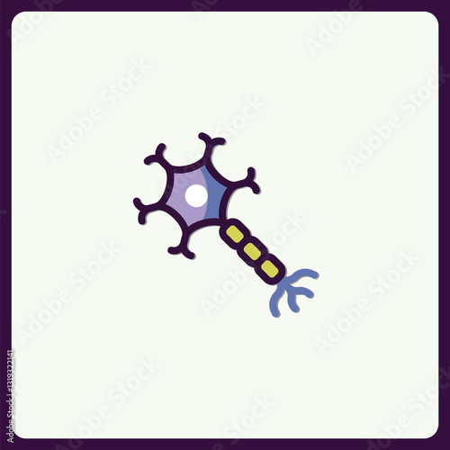 Stylized Neuron Icon Illustration for Educational and Scientific Use