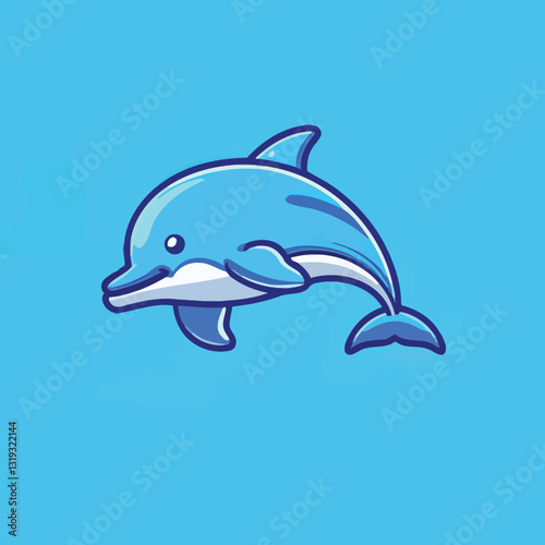  A charming vector picture of a drawn dolphin