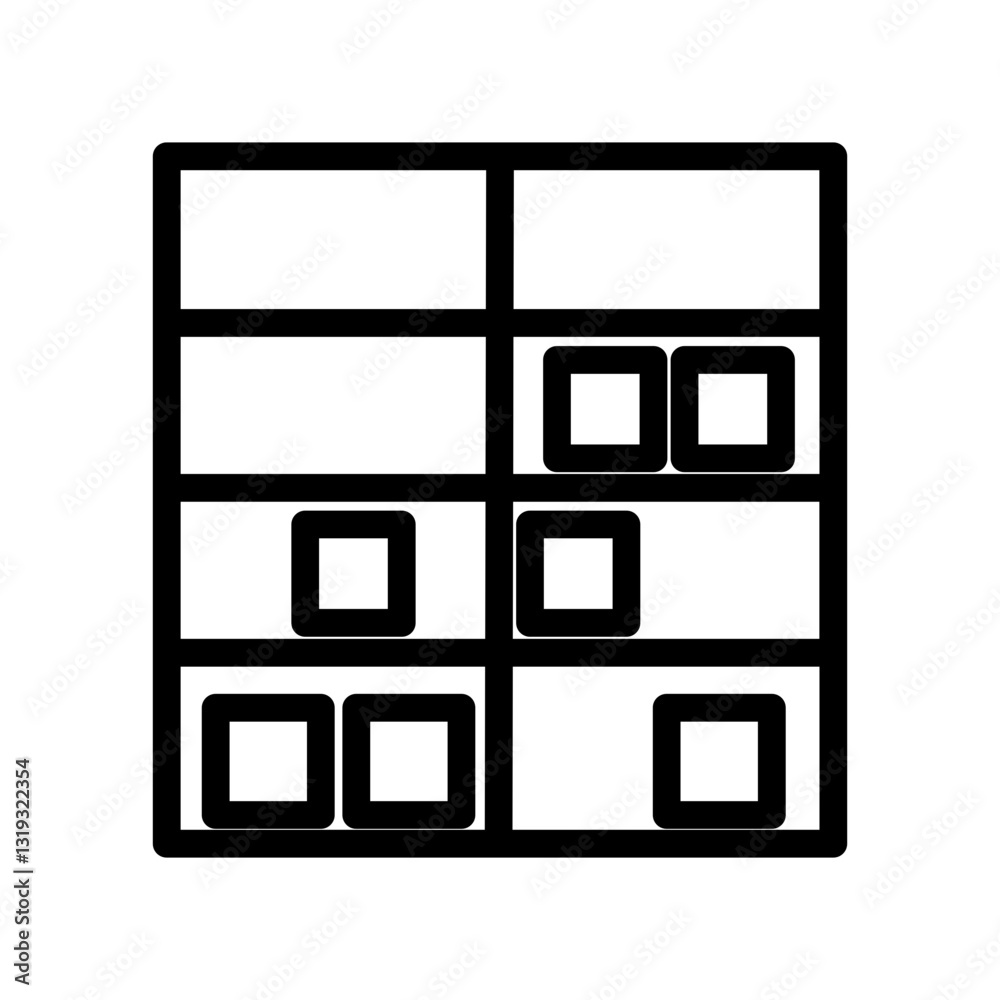 Storage Rack vector, icon, illustration,concept Storage Rack vector, icon, illustration,concept