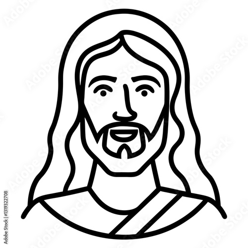 Jesus icon vector from easter day. Thin line illustration of jesus editable stroke. jesus linear signillustration vector on white background.
