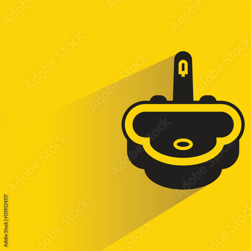 sink icon with shadow on yellow background