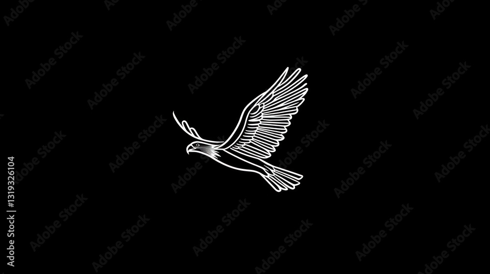 Obraz premium Eagle in flight, dark background, nature, freedom