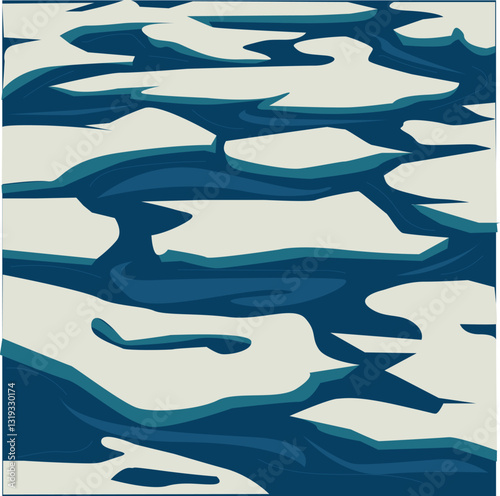 vektor Floes ice  Seamless print with blue frozen glacier pieces and floating icebergs, 