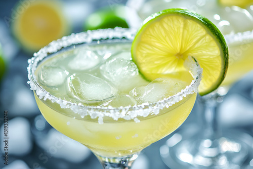 Fiesta: Delicious Margarita On The Rocks With Salt On Rim