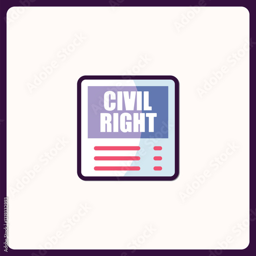 Symbolic representation of civil rights document in modern design style